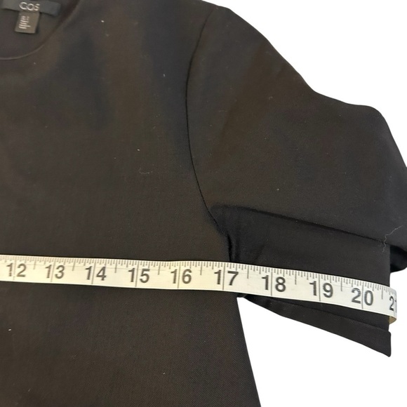 COS Lightwt  Peplum Wool Tiered Blouse Mid Sleeves Sz 2 - Picture 10 of 12